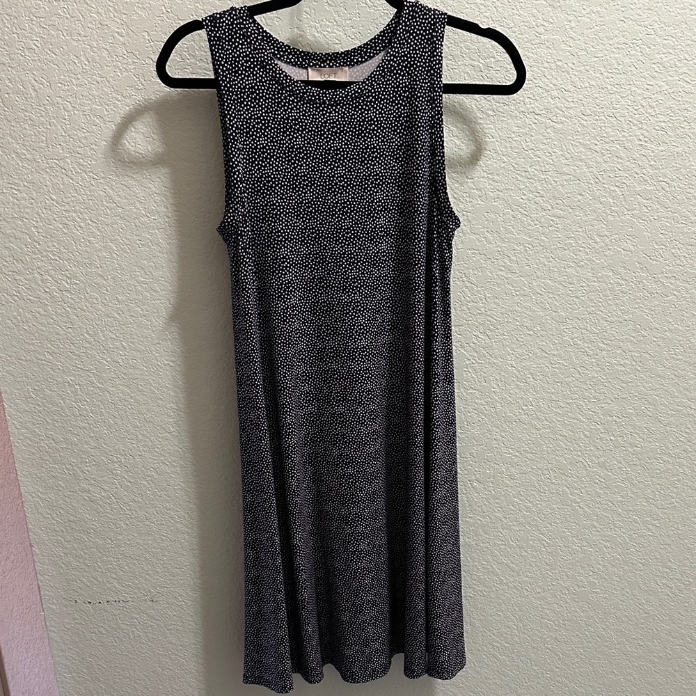 LOFT Polka Dot Patterned Midi Dress